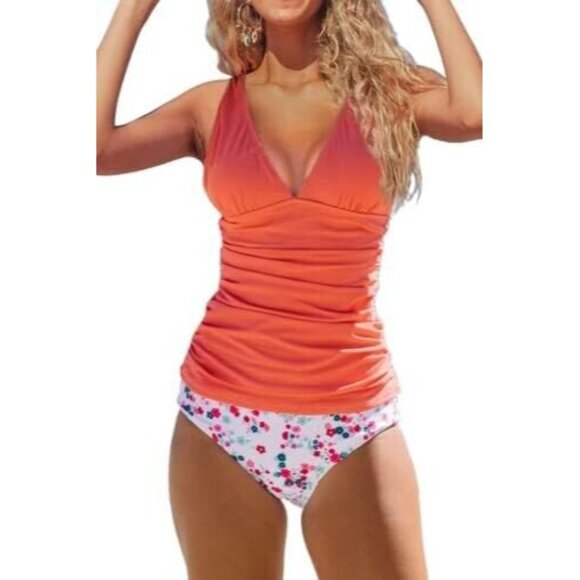 LOT OF 2  Bikini Swimwear Women's Swimsuits Ruffle Shoulder Tankini Sex SIZE XL - Picture 1 of 9